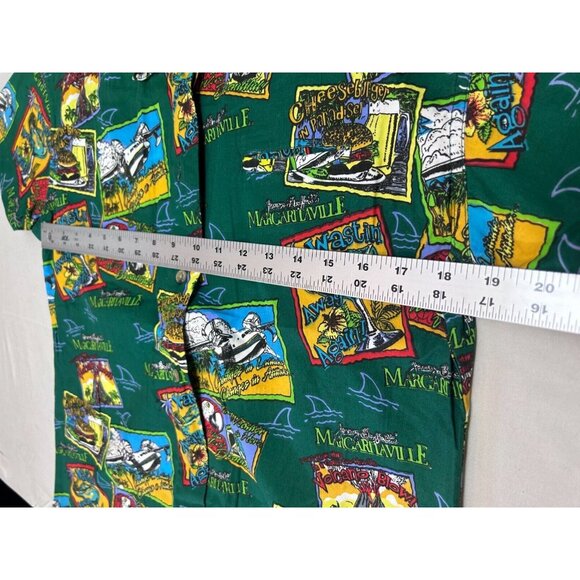 Jimmy Buffett's Margaritaville Womens Button Down Hawaiian Shirt Medium Green - Picture 6 of 9